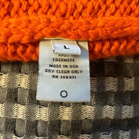 The Elder Statesman Cashmere V-Neck Orange Sweater Vest